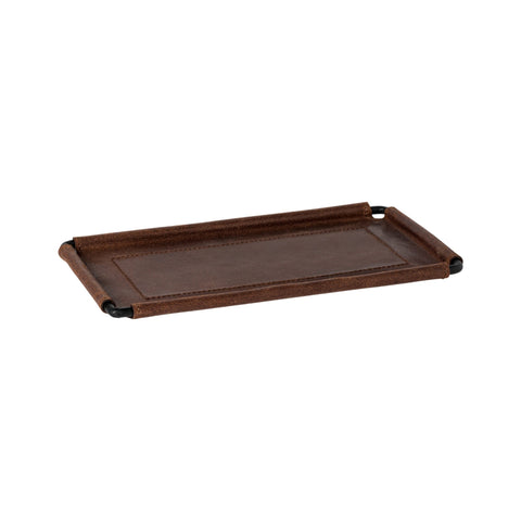 Modern Handmade Lipped Leather Serving Tray