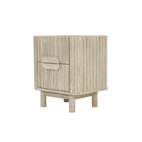 LH Imports Timeless Minimalist Scandinavian Fluted Nightstand