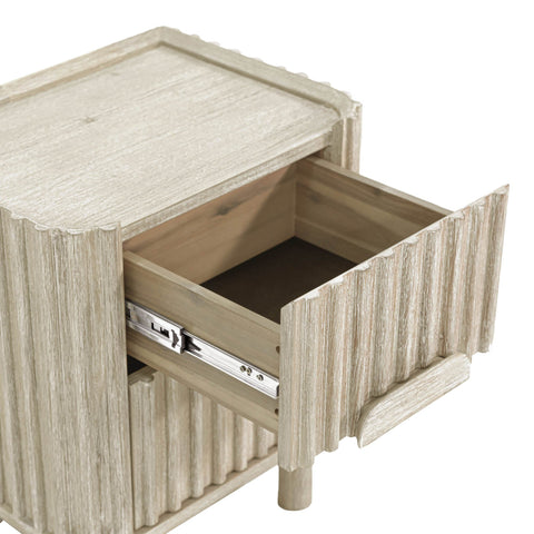 LH Imports Timeless Minimalist Scandinavian Fluted Nightstand