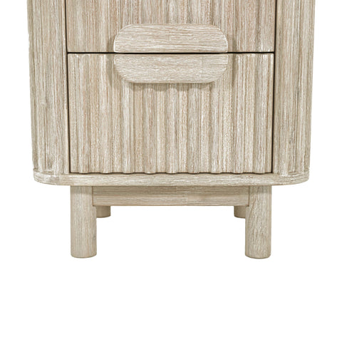 LH Imports Timeless Minimalist Scandinavian Fluted Nightstand