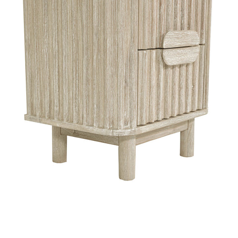 LH Imports Timeless Minimalist Scandinavian Fluted Nightstand