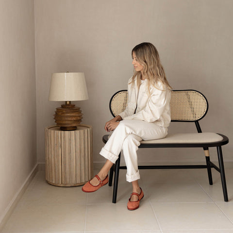 LH Imports Space Saving Fluted Drum Center Table