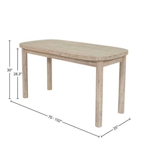 LH Imports Space Saving Farm Extendable Dining Table