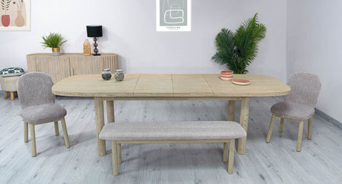 LH Imports Space Saving Farm Extendable Dining Table
