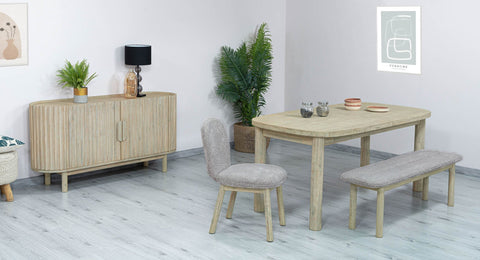 Oasis Scandinavian Sideboard with Brushed Pulls Cabinet