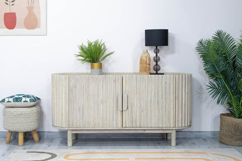 Oasis Scandinavian Sideboard with Brushed Pulls Cabinet