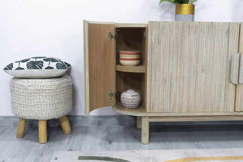 Oasis Scandinavian Sideboard with Brushed Pulls Cabinet