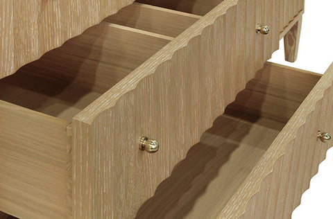 Worlds Away Modern Oak Bathroom Vanity with Marble Top