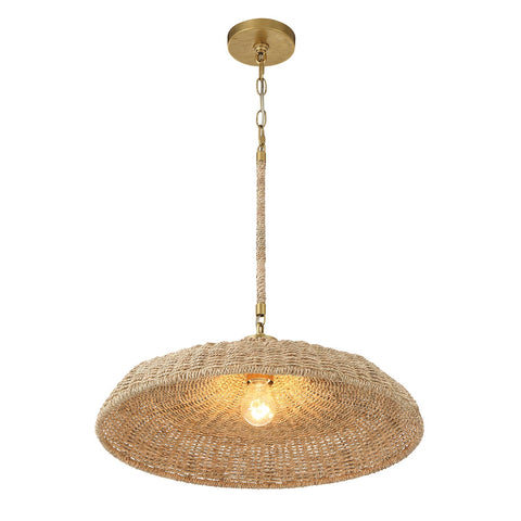 Odessa Accent Organic Woven Bowl Pendant Light
