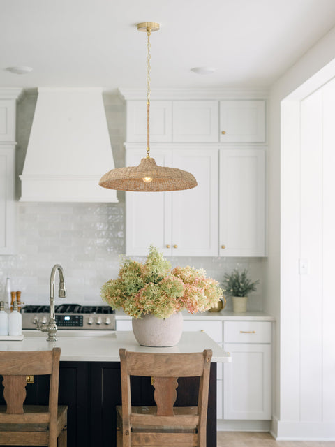 Odessa Accent Organic Woven Bowl Pendant Light