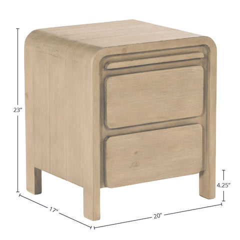 LH Imports Timeless Minimalist Modern Wood Nightstand