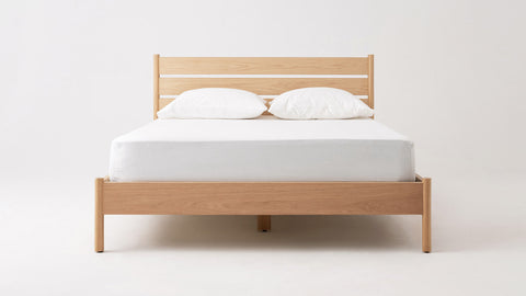 EQ3 Minimalist Monarch Slat Platform Bed in Walnut - King - King - Queen