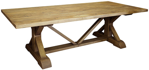CFC Timeless Minimalist Farmhouse Dining Table with Trestle Base