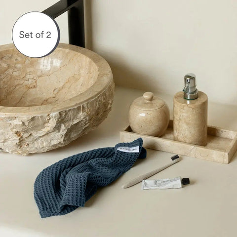 Ettitude Bamboo Waffle Weave Quick Dry Soft Bath Towel - Set of 2