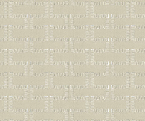 Geometric Cotton Fabric with Embroidery and Cord - 140cm