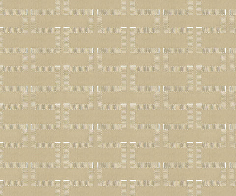 Geometric Cotton Fabric with Embroidery and Cord - 140cm