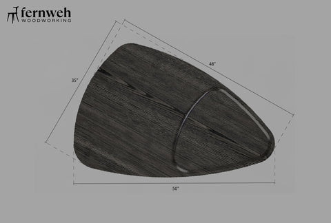 Fernweh Woodworking Mid Century Asymmetrical Base Wood Coffee Table - 24 W