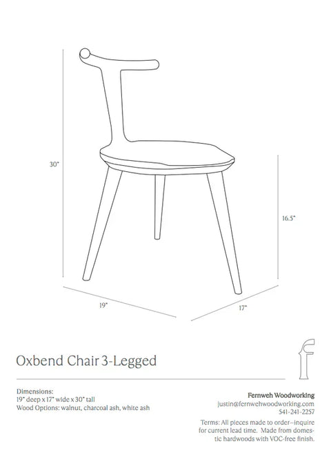 Oxbend Timeless Minimalist Armless Dining Side Chair