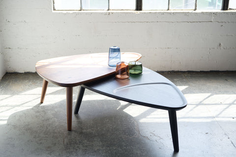 Fernweh Woodworking Mid Century Asymmetrical Base Wood Coffee Table - 24 W