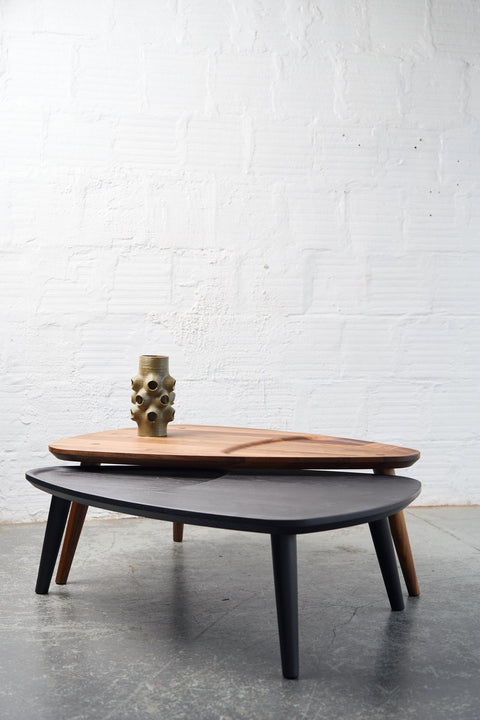 Fernweh Woodworking Mid Century Asymmetrical Base Wood Coffee Table - 24 W