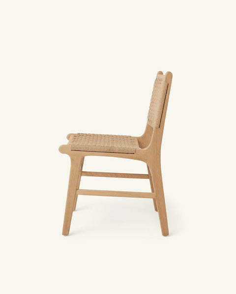 Soft Scandinavian Mid Century Oak Dining Side Chair