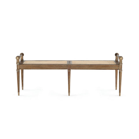Artful Traditionalist Mahogany Lounge Bench with Fluted Leg