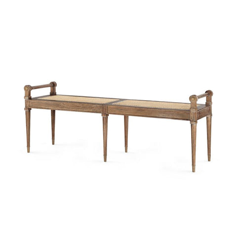 Artful Traditionalist Mahogany Lounge Bench with Fluted Leg