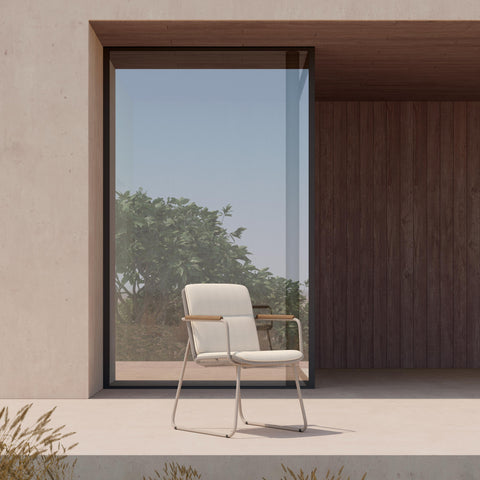 Outdoor Living and Garden Modern Cantilever Dining Armchair