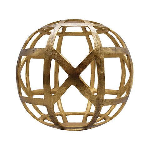 Decorating Essentials Modern Geometric Brass Sphere Decorative Ball