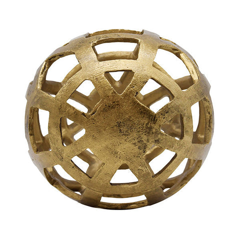 Decorating Essentials Modern Geometric Brass Sphere Decorative Ball