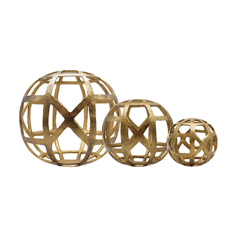 Decorating Essentials Modern Geometric Brass Sphere Decorative Ball