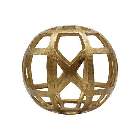 Decorating Essentials Modern Geometric Brass Sphere Decorative Ball