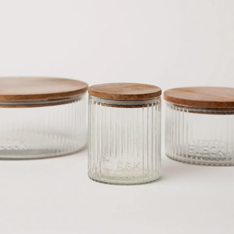 Fluted Glass Storage Jars