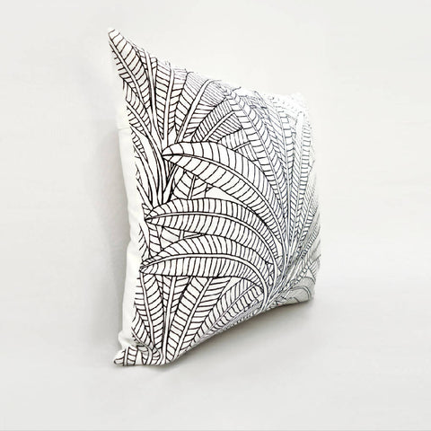 Monochromatic Modern Nature Graphic Square Pillow Cover