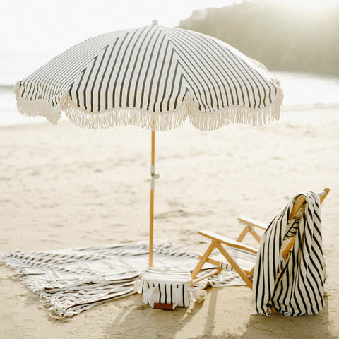 The Beach Blanket - Monaco Black Stripe