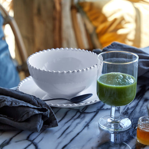 Costa Nova Decorated Traditional Beaded Embossed Stoneware Bowl Set - Set of 4