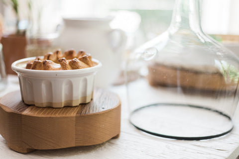 Handcrafted Embossed Round Stoneware Baker Dish