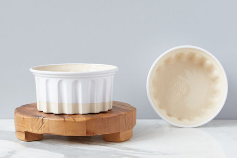 Handcrafted Embossed Round Stoneware Baker Dish