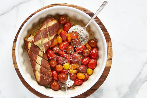 Handcrafted Embossed Round Stoneware Baker Dish