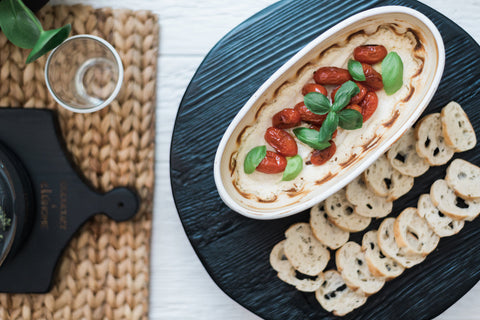 Handcrafted Oval Embossed Baker Dish with Handles