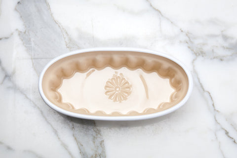 Handcrafted Oval Embossed Baker Dish with Handles