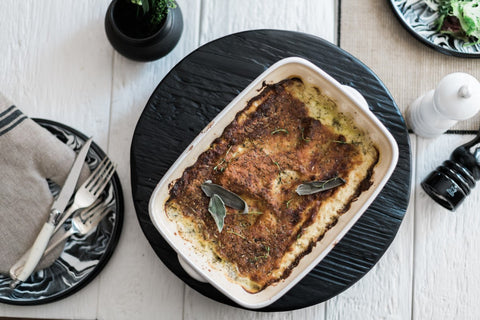 Handcrafted Fluted Ceramic Lasagna Pan