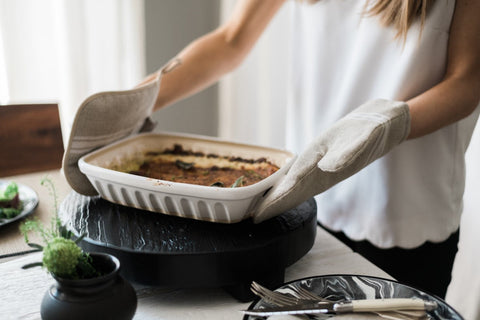 Handcrafted Fluted Ceramic Lasagna Pan