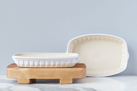 Handcrafted Fluted Ceramic Lasagna Pan
