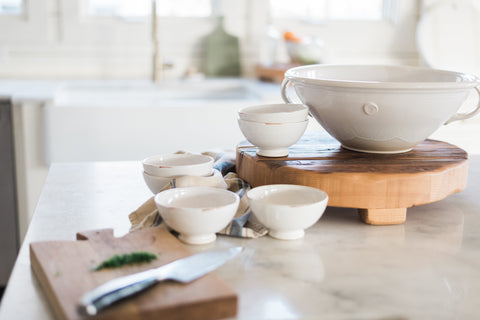 Contemporary Two-tone Handmade Glazed Ceramic Serving Bowl