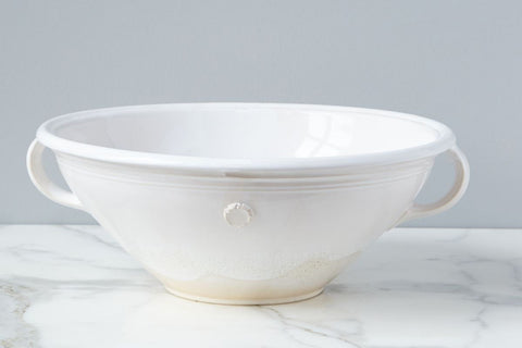 Contemporary Two-tone Handmade Glazed Ceramic Serving Bowl