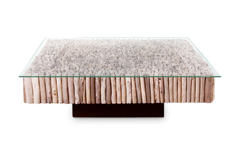 Nature-Driven Modernist Coastal Drum Coffee Table