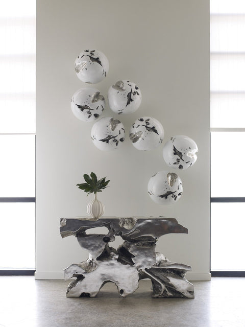 Cast Root Wall Ball Modern Glossy Round Wall Sculpture