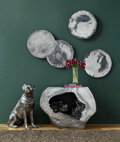 Decorating Essentials Modern Gold Leaf Round Wall Disc