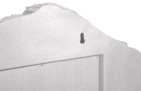 Contemporary Asymmetrical Silver Leaf Accent Mirror for Living Room